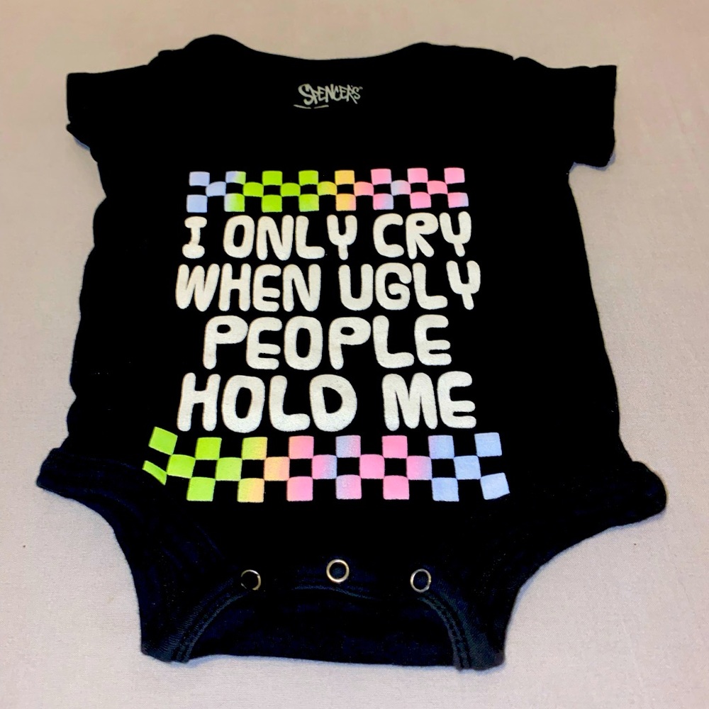 6 month old Spencer Baby retro onesie